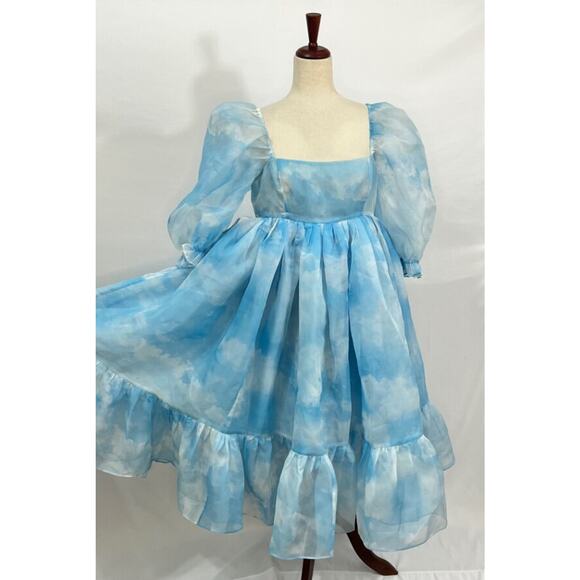 SELKIE Sz S Small Head in the Clouds French Puff Dress NWT - Picture 6 of 16